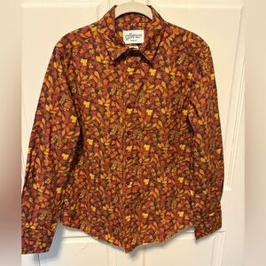 GFW Clothing Without Labels Charlie leaf cotton buttons down shirt top 4 s small